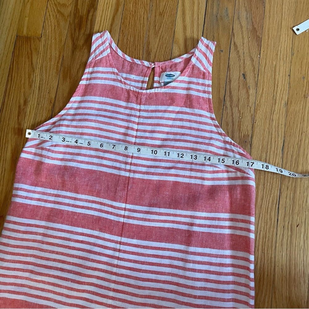 5/$25 Old Navy linen blend striped peach sheath dress - Picture 7 of 7